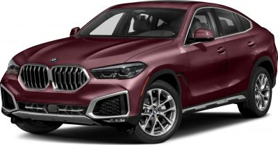 Front view with kidney grille and LED headlights of a luxury SUV