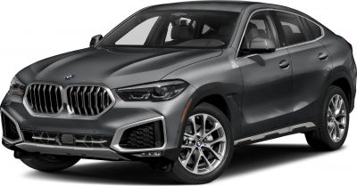 Front view of modern SUV with kidney grille and LED headlights