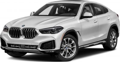 Front view with kidney grille and LED headlights of a sporty SUV.
