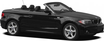 Black convertible with sporty wheels and open roof