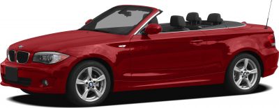 Red convertible with soft-top roof and sporty alloy wheels