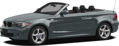 Side view of compact convertible with soft-top and sporty alloy wheels