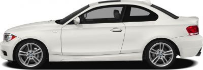 Side profile of a two-door coupe with alloy wheels and sleek design
