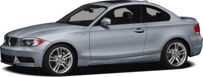 Two-door coupe side profile with alloy wheels and side mirror