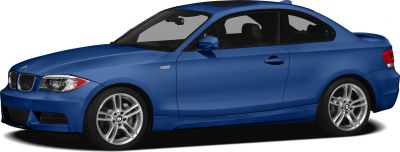 Front side profile of a blue compact sporty coupe with distinct headlights and alloy wheels