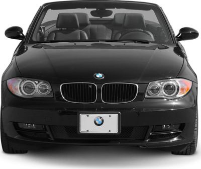 Front view of convertible with kidney grille and round headlights.