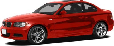 Red sporty coupe with alloy wheels and sleek two-door profile