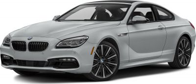 Front and side view of a luxury coupe with distinctive grille and alloy wheels
