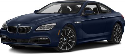 Front and side view of blue coupe with distinctive headlights and large alloy wheels