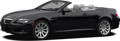 Convertible with open roof, black exterior, silver alloy wheels