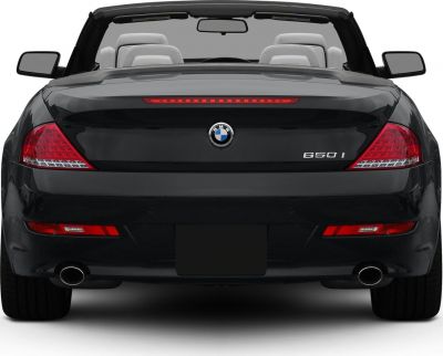 Rear view of convertible with dual exhaust and tail lights