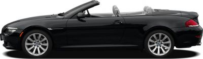 Side view of a convertible with open roof and alloy wheels
